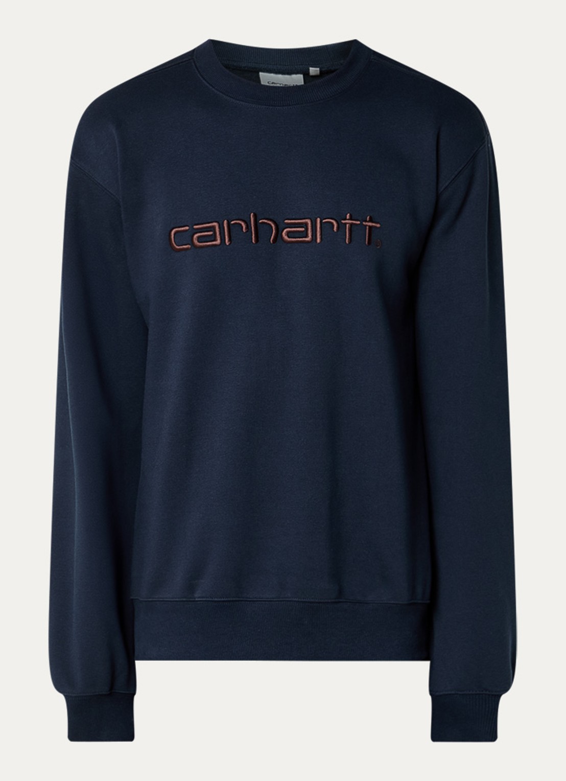Carhartt WIP Sweater met logoborduring - voorkant 2 donkerblauw