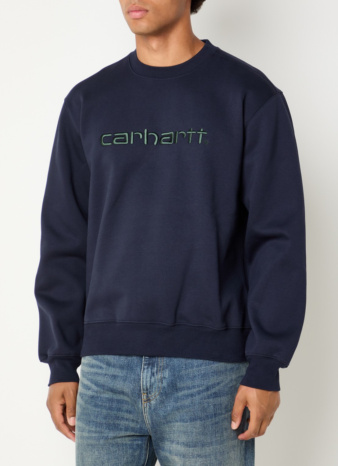 Carhartt WIP Sweater met logoborduring - detail 2 donkerblauw