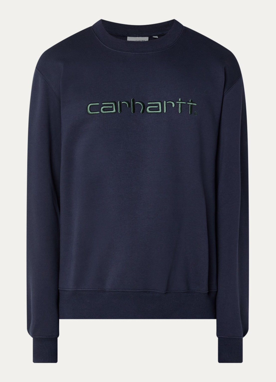 Carhartt WIP Sweater met logoborduring - voorkant 3 donkerblauw