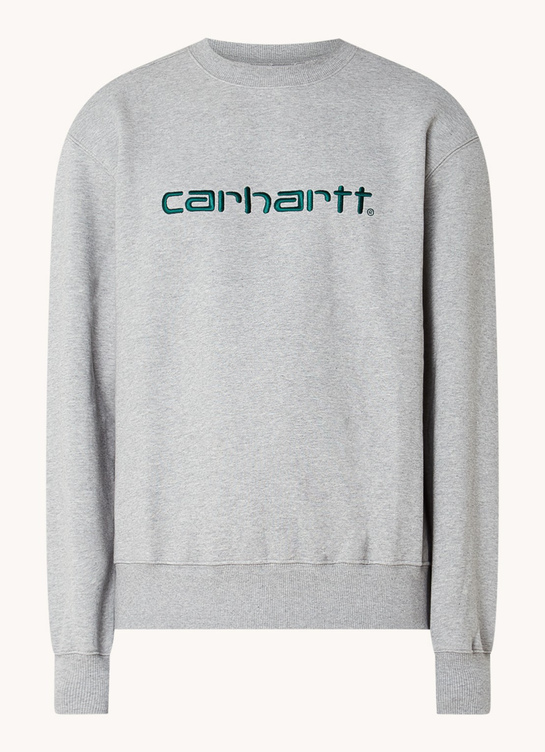 Carhartt WIP Sweater met logoborduring - voorkant 2 grijs