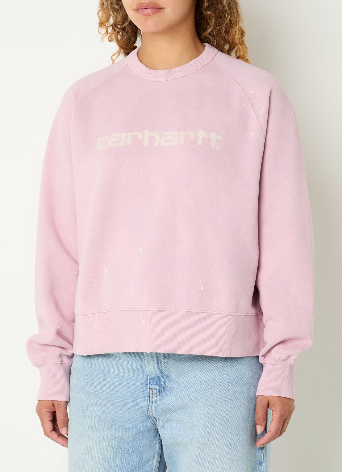 Carhartt WIP Sweater met logoprint - detail 4 roze