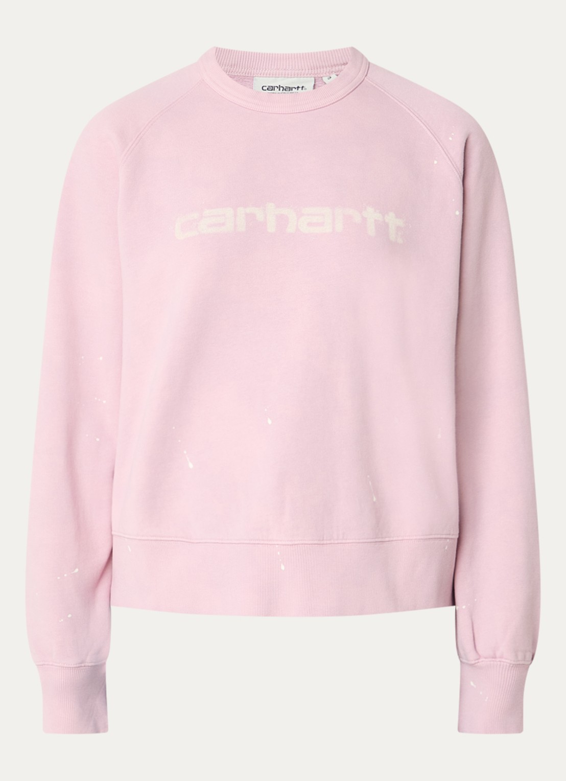 Carhartt WIP Sweater met logoprint - voorkant roze