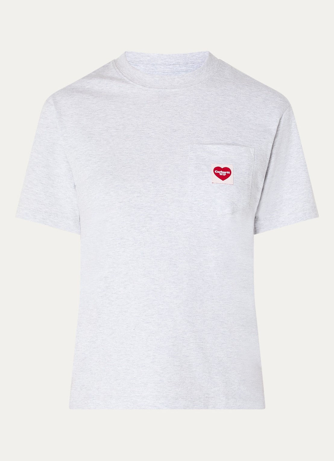 Carhartt WIP T-shirt met borstzak en logo - voorkant grijsmele