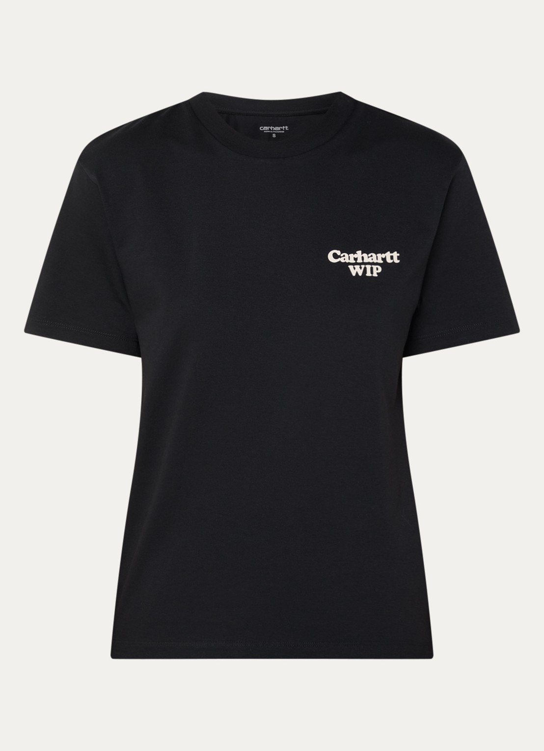 Carhartt WIP T-shirt met logo- en backprint - voorkant 3 zwart
