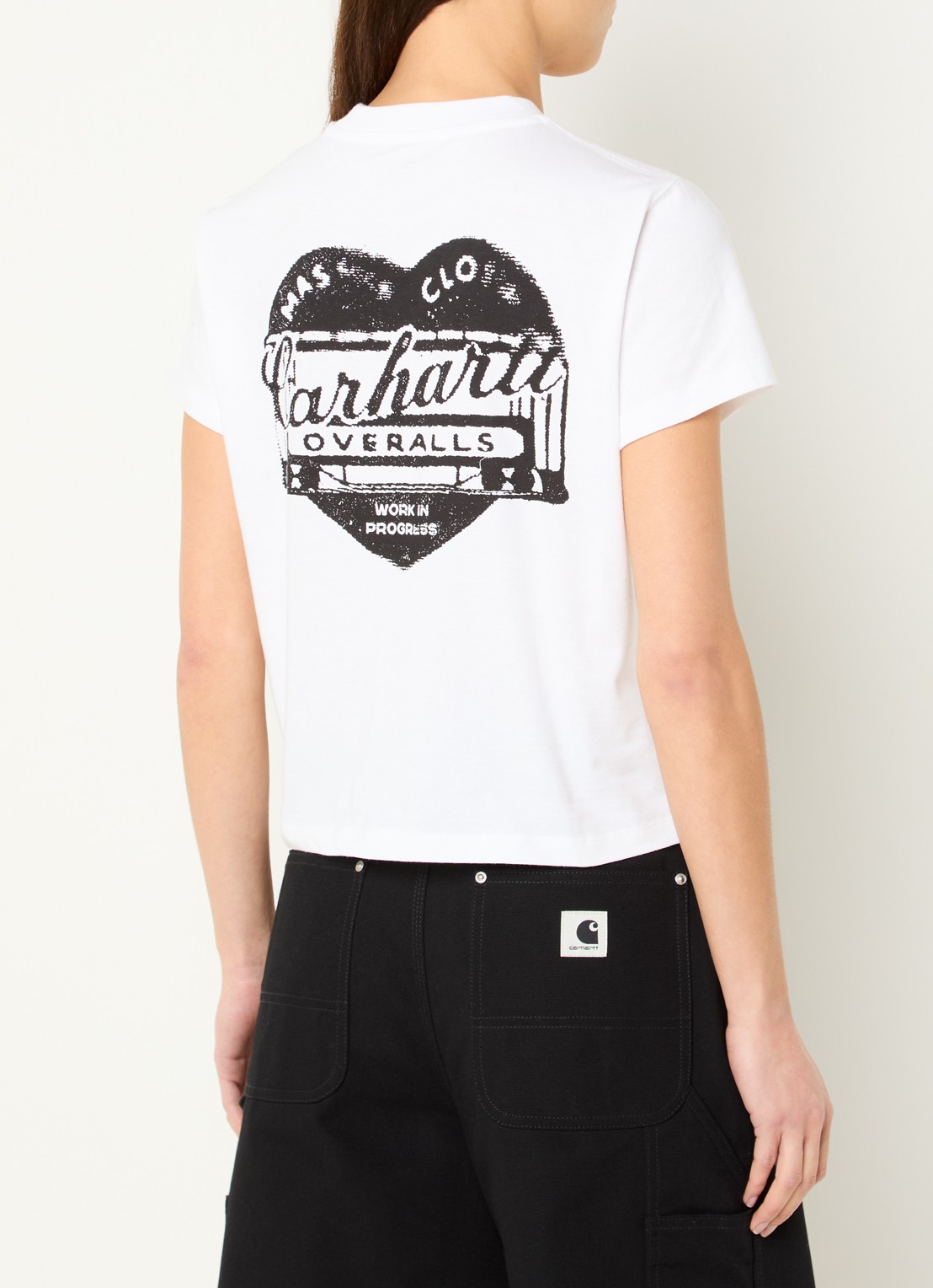 Carhartt WIP T-shirt met logo- en backprint - detail 4 wit