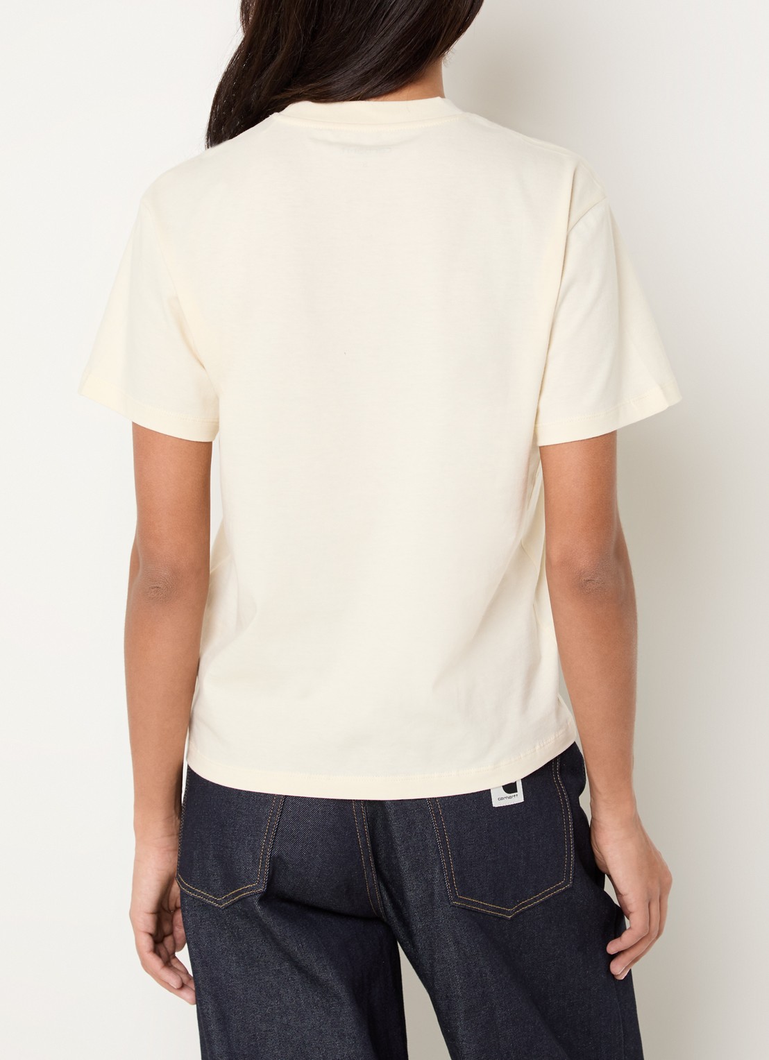 Carhartt WIP T-shirt met logo - achterkant 4 lichtgeel