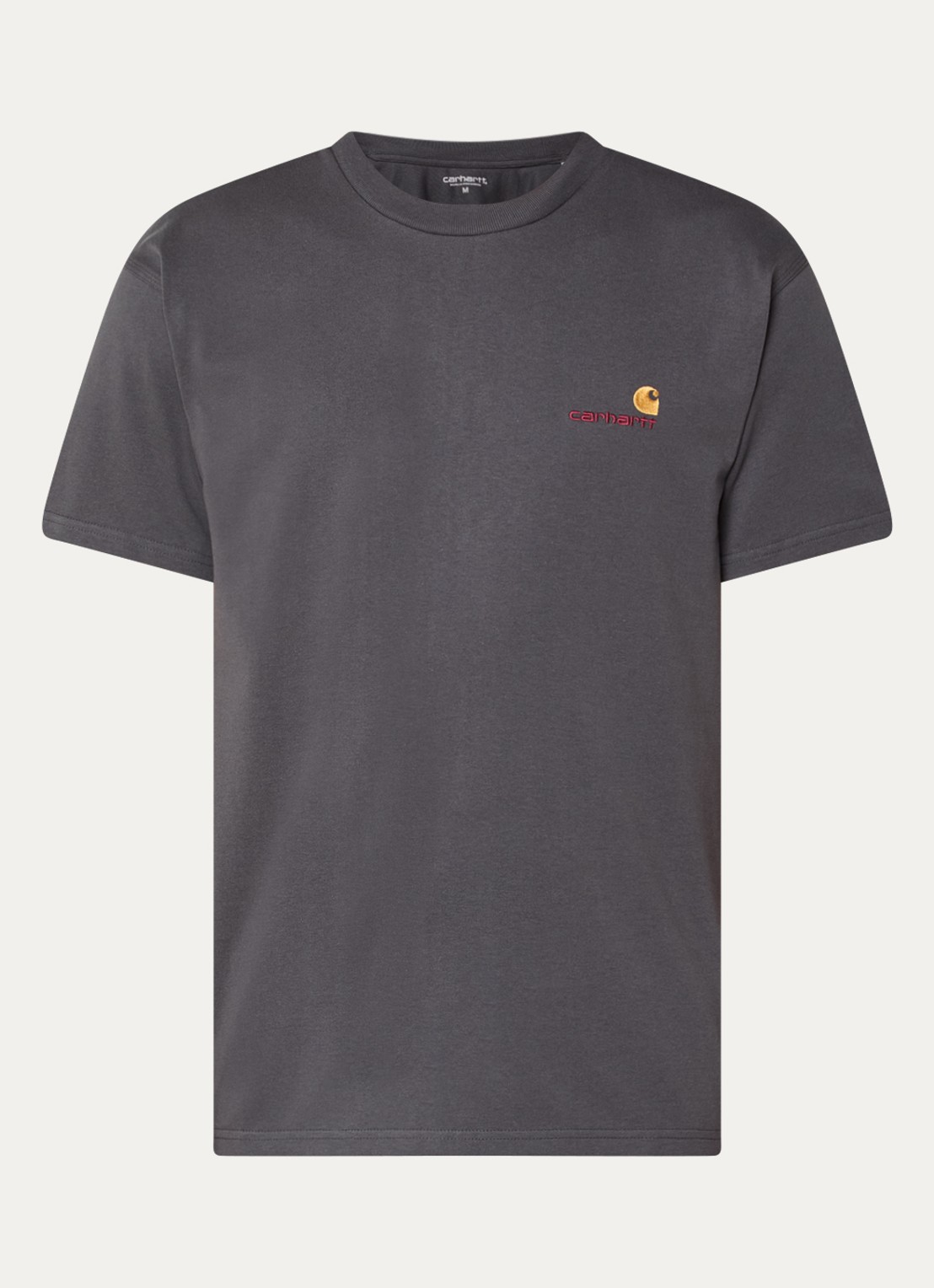 Carhartt WIP T-shirt met logo - voorkant 2 antraciet