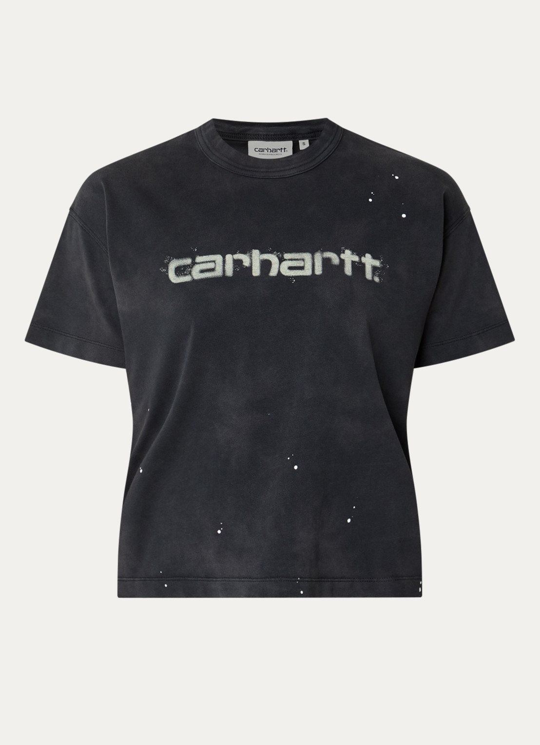 Carhartt WIP T-shirt met logoprint - voorkant 3 zwart