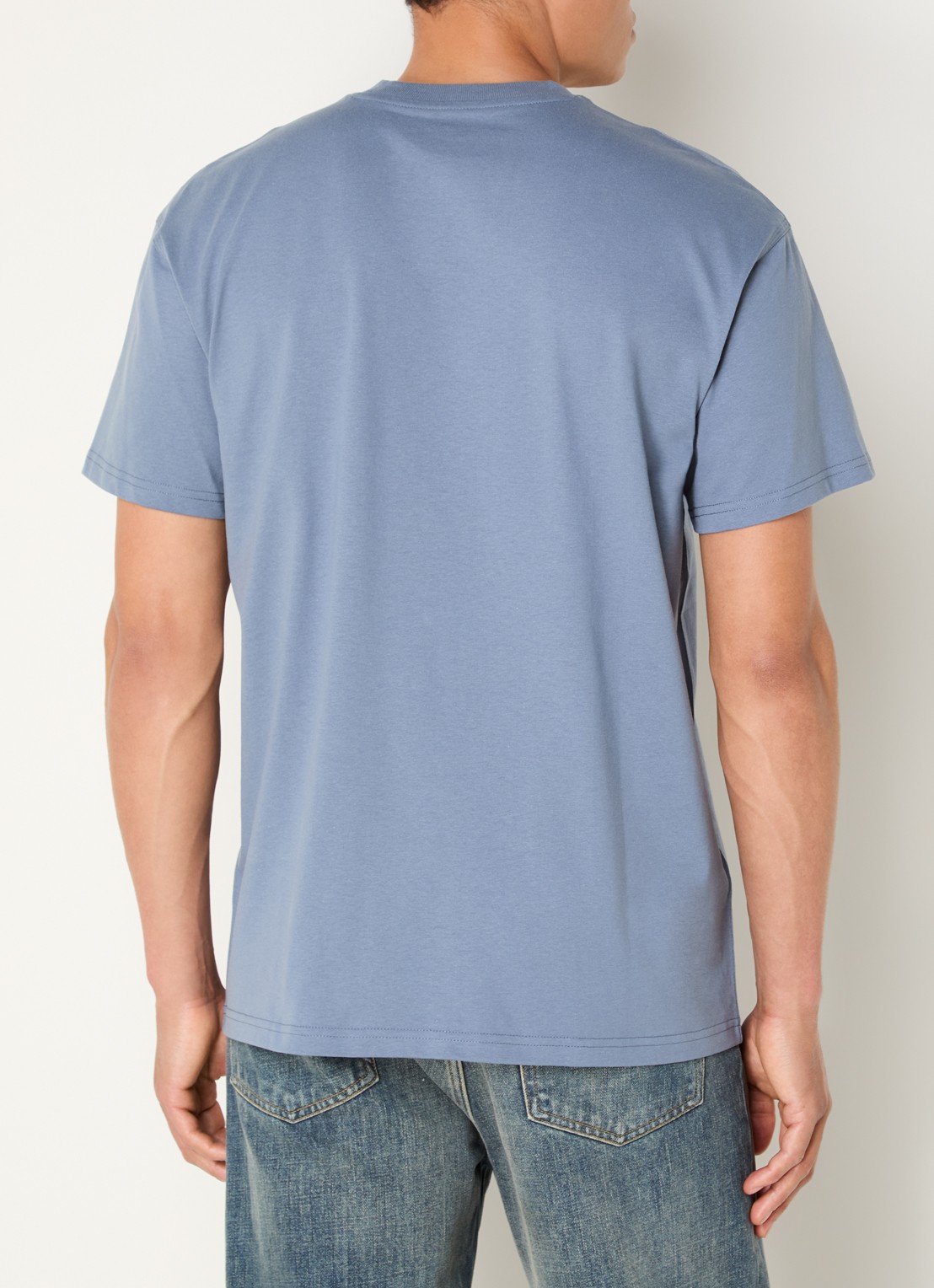 Carhartt WIP T-shirt van  katoen met logoborduring - achterkant blauw