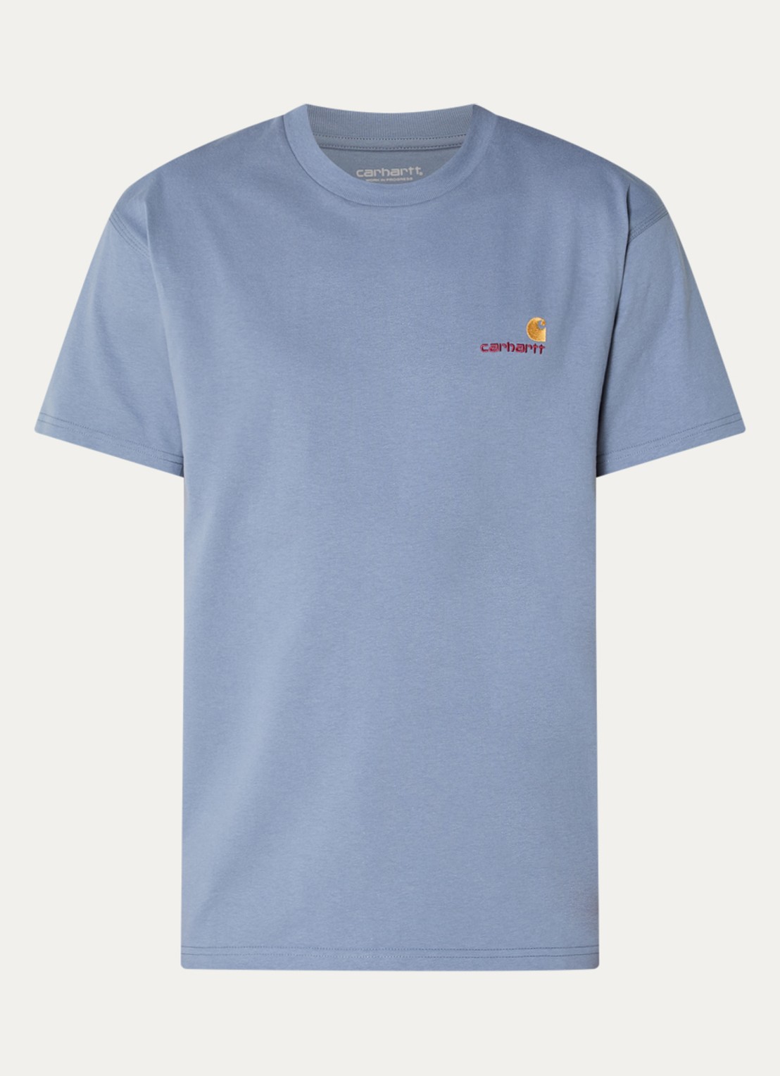 Carhartt WIP T-shirt van  katoen met logoborduring - voorkant 3 blauw