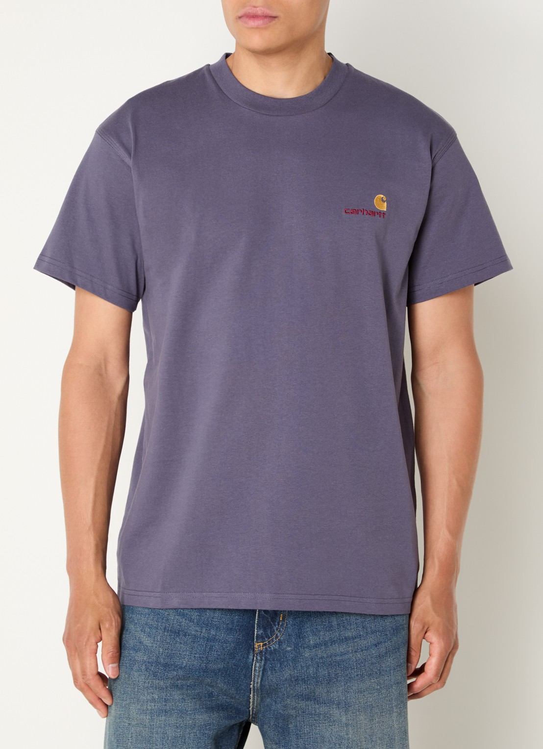 Carhartt WIP T-shirt van  katoen met logoborduring - detail 2 paars
