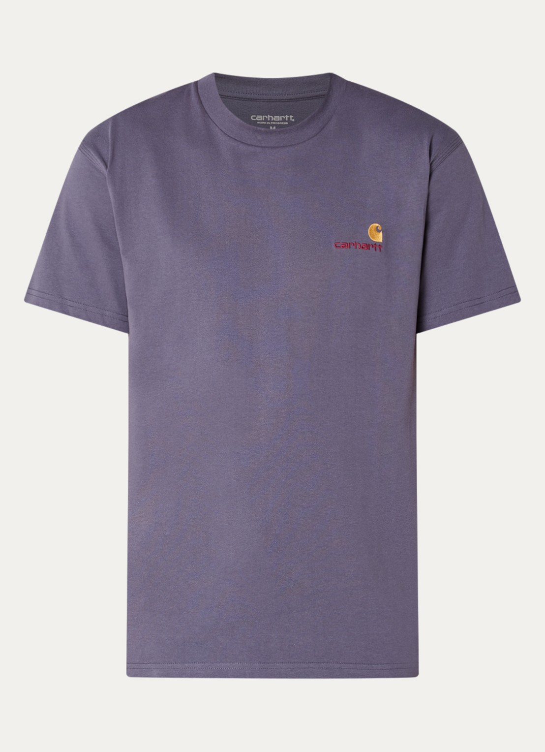 Carhartt WIP T-shirt van  katoen met logoborduring - voorkant 3 paars