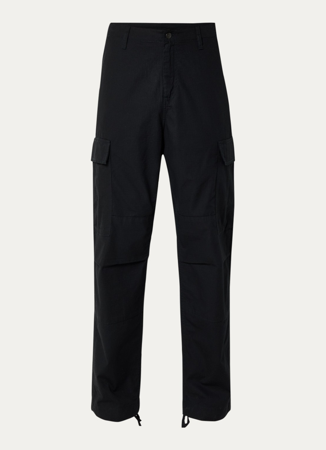 Carhartt WIP Tapered fit cargobroek met opgestikte zakken - voorkant zwart