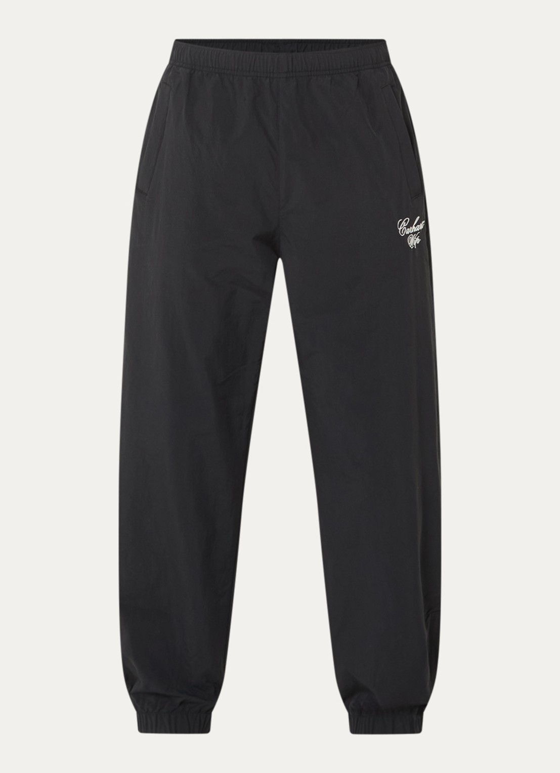 Carhartt WIP Tapered fit trackpants met logo en steekzakken - voorkant 4 zwart