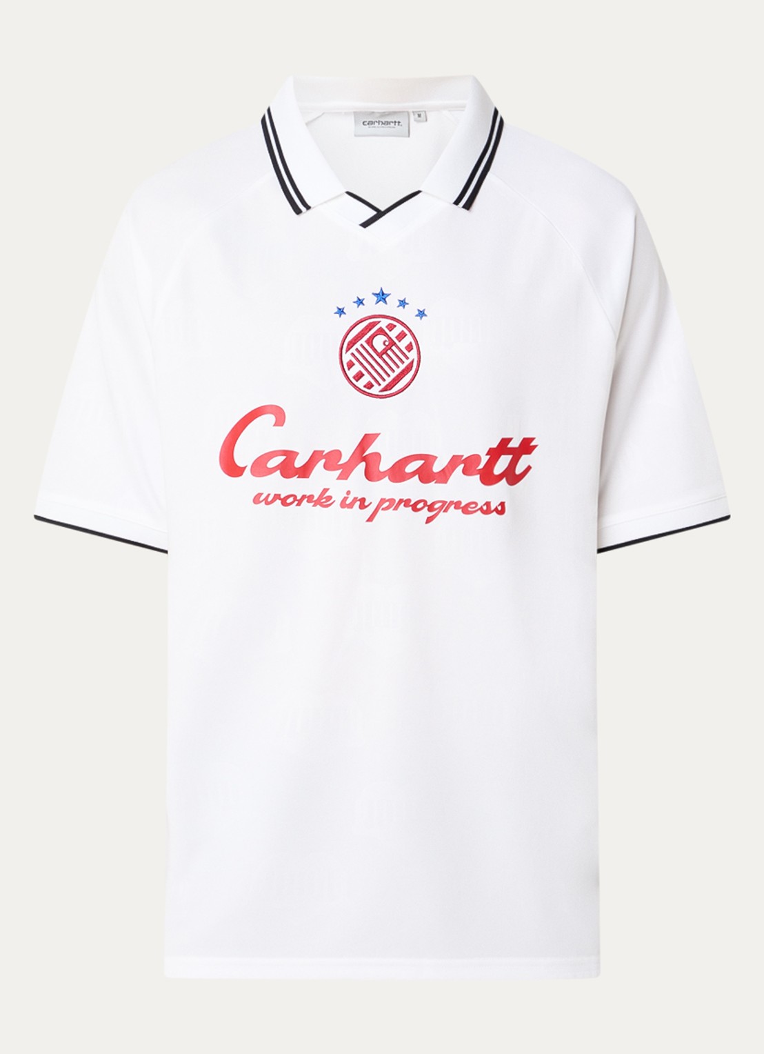 Carhartt WIP Terrace Football T-shirt met logoborduring - voorkant wit