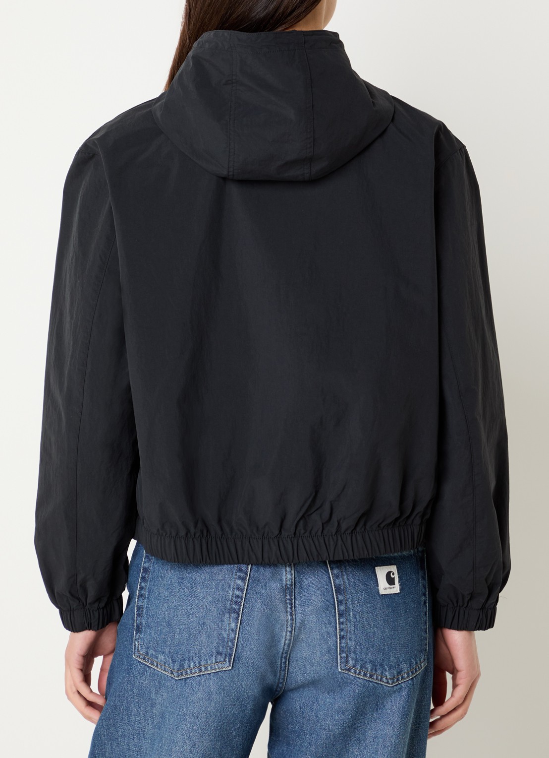 Carhartt WIP Travon jack met logo en steekzakken - achterkant zwart