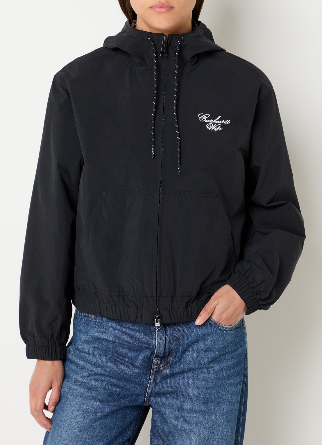 Carhartt WIP Travon jack met logo en steekzakken - detail 2 zwart