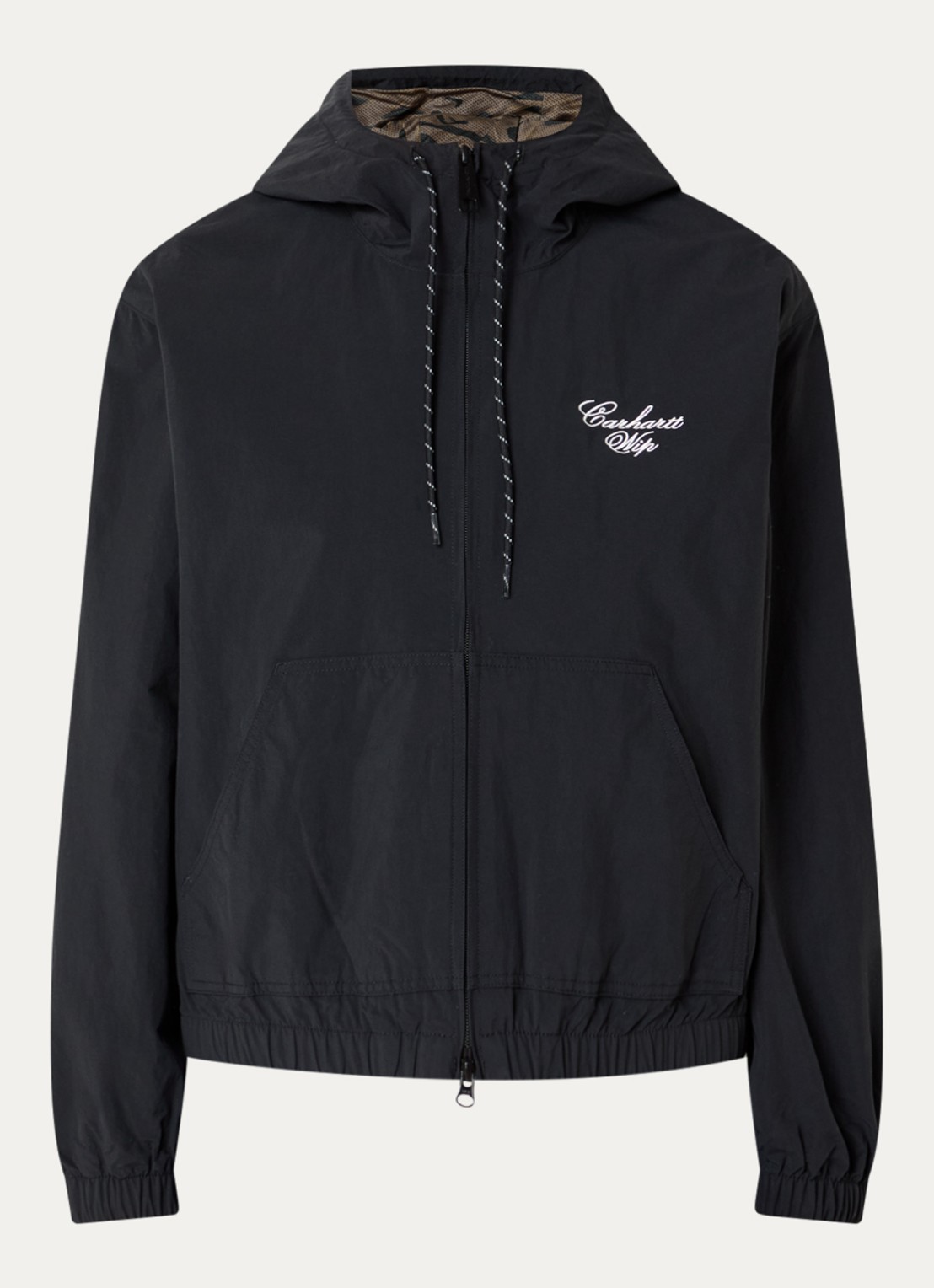 Carhartt WIP Travon jack met logo en steekzakken - voorkant 3 zwart