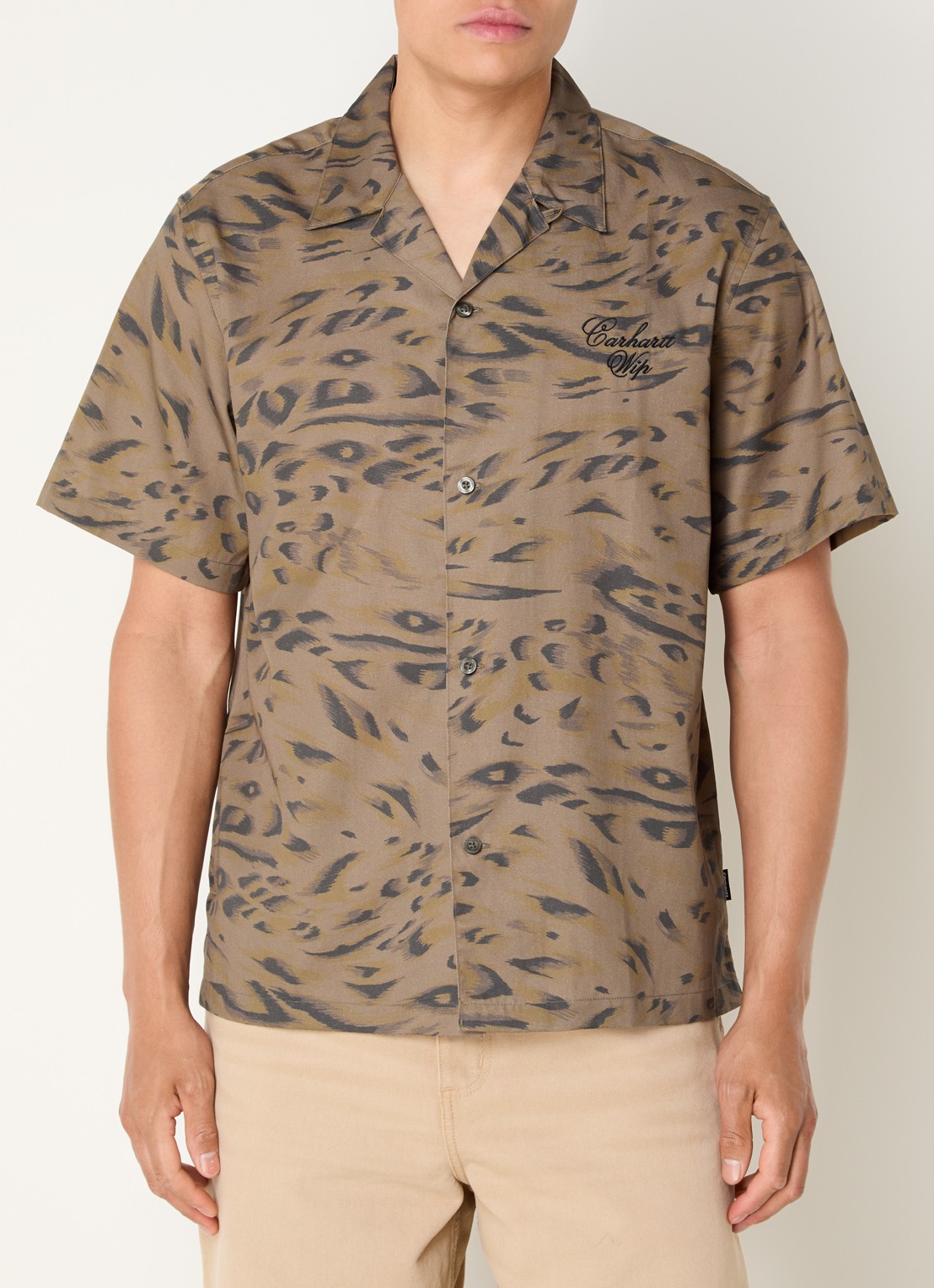 Carhartt WIP Travon regular fit overhemd met print - detail 4 groen