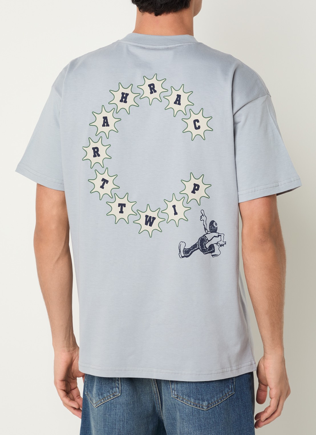 Carhartt WIP Trip T-shirt met logoprint- en backprint - detail 3 lichtgrijs
