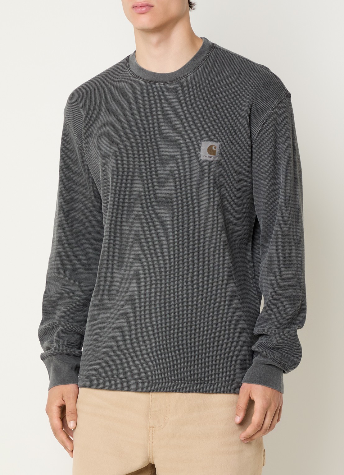 Carhartt WIP Vista sweater met logoborduring - detail donkergrijs