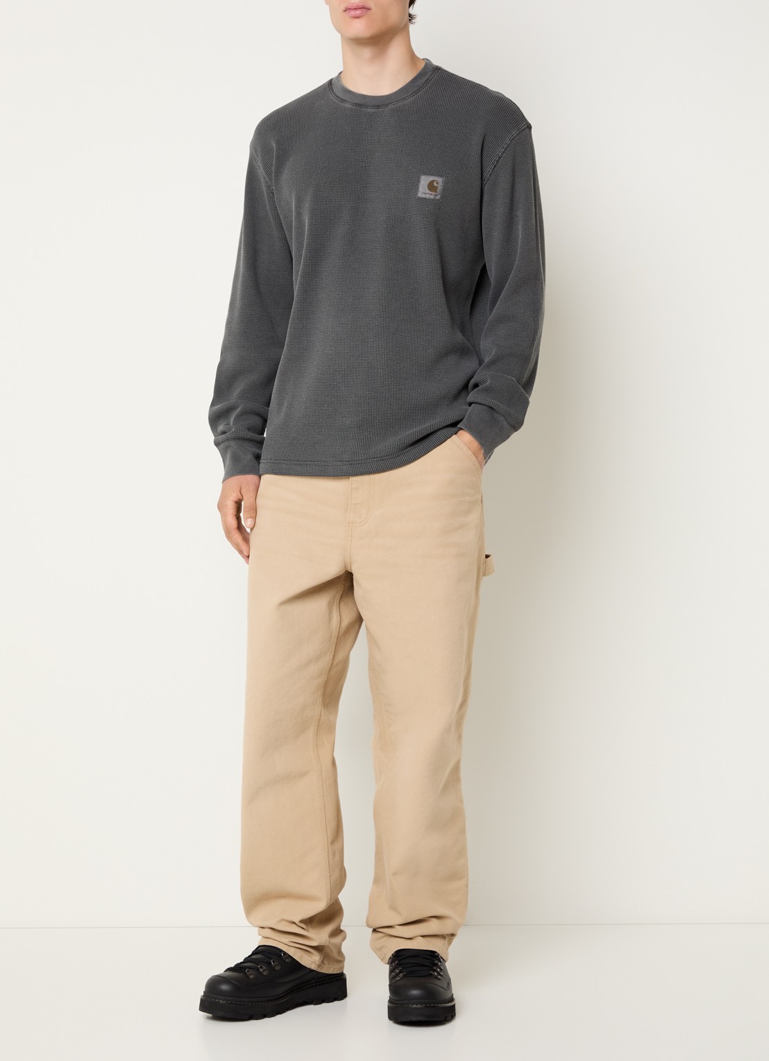 Carhartt WIP Vista sweater met logoborduring - voorkant 4 donkergrijs