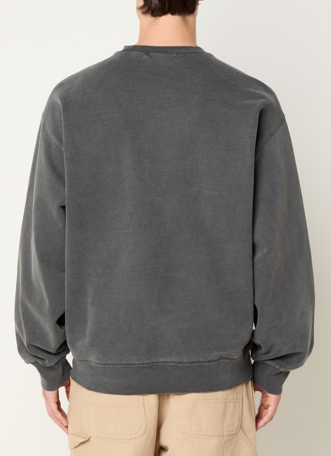 Carhartt WIP Vista sweater met logoborduring - achterkant antraciet