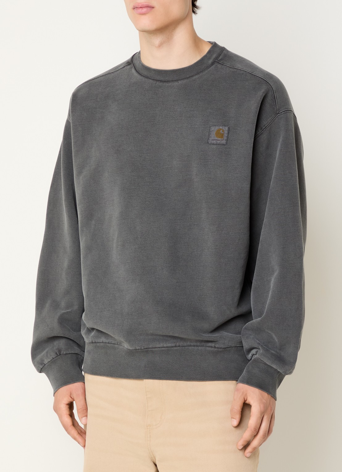 Carhartt WIP Vista sweater met logoborduring - detail 4 antraciet