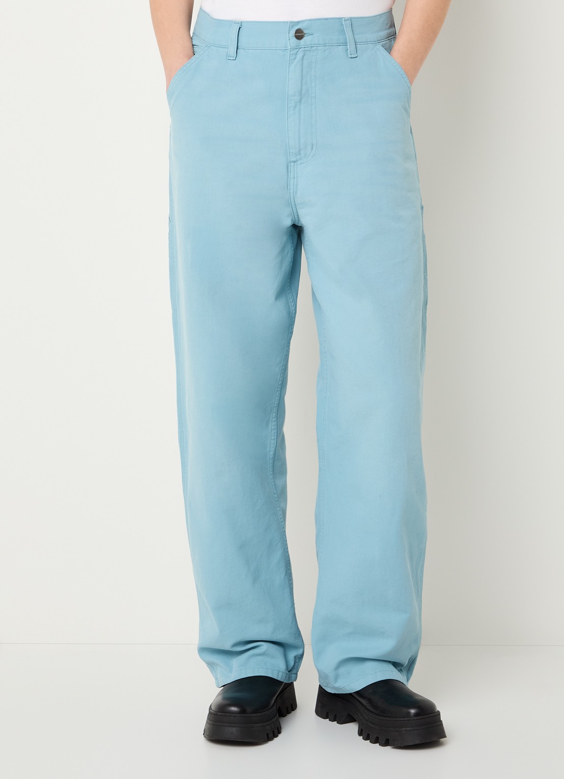Carhartt WIP W' Brandon high waist loose fit cargobroek met steekzakken - detail 4 blauwgrijs