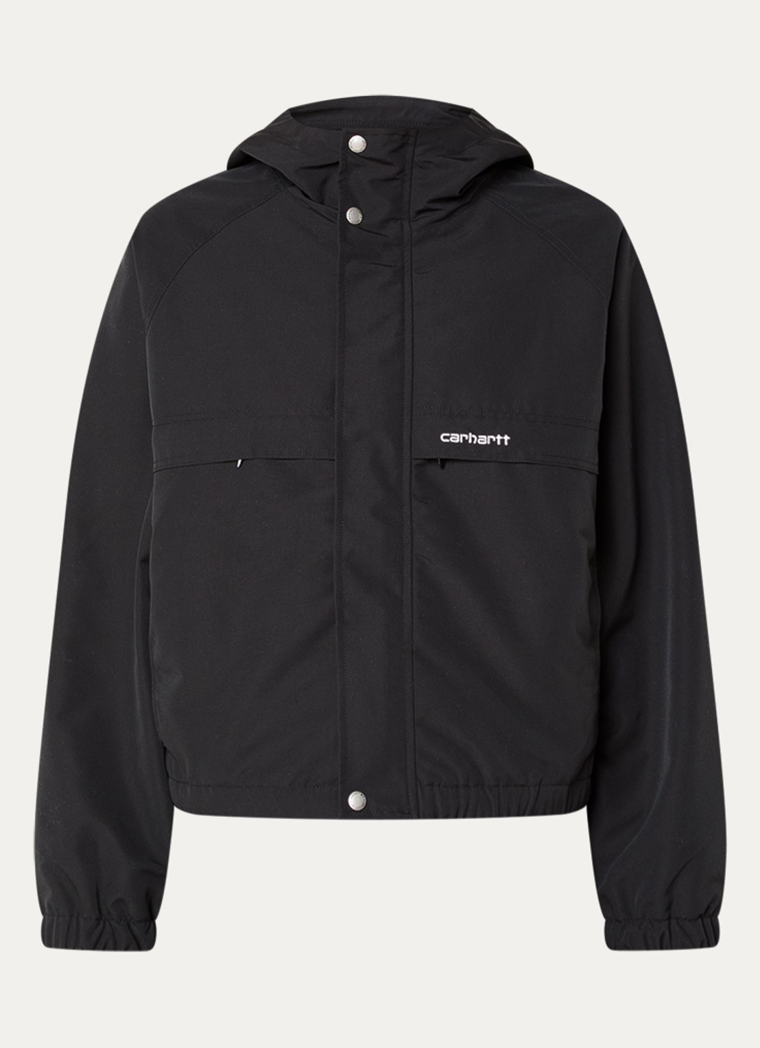 Carhartt WIP W'lwan softshell windjack met steekzakken - voorkant 3 zwart