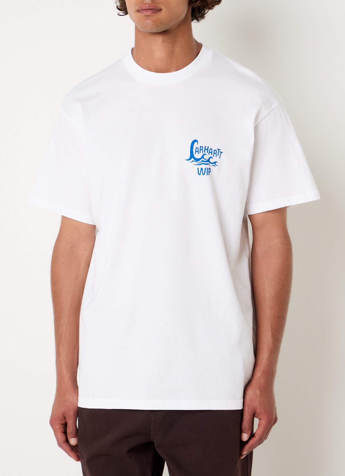 Carhartt WIP Waves T-shirt met logo- en backprint - achterkant wit