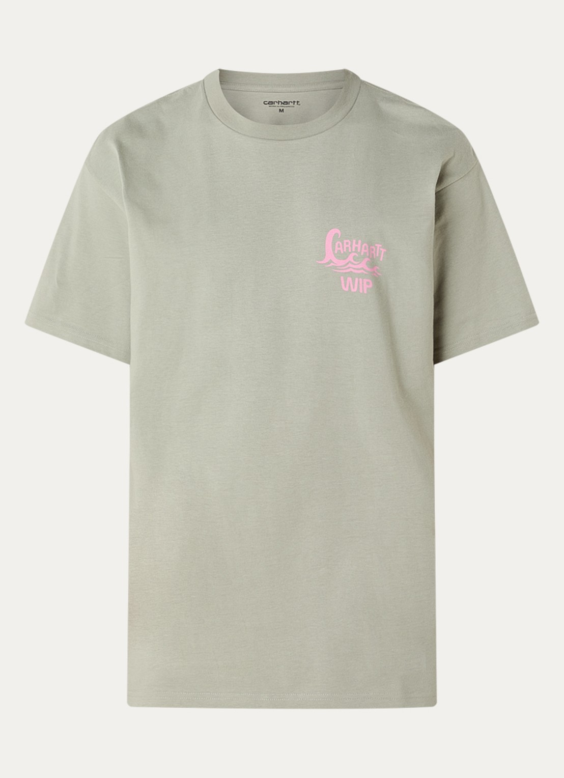 Carhartt WIP Waves T-shirt met logo- en backprint - voorkant 2 lindegroen