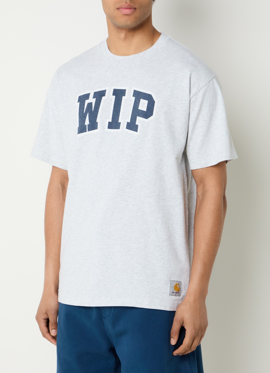 Carhartt WIP Wip III T-shirt met flock logoprint - detail 3 grijsmele