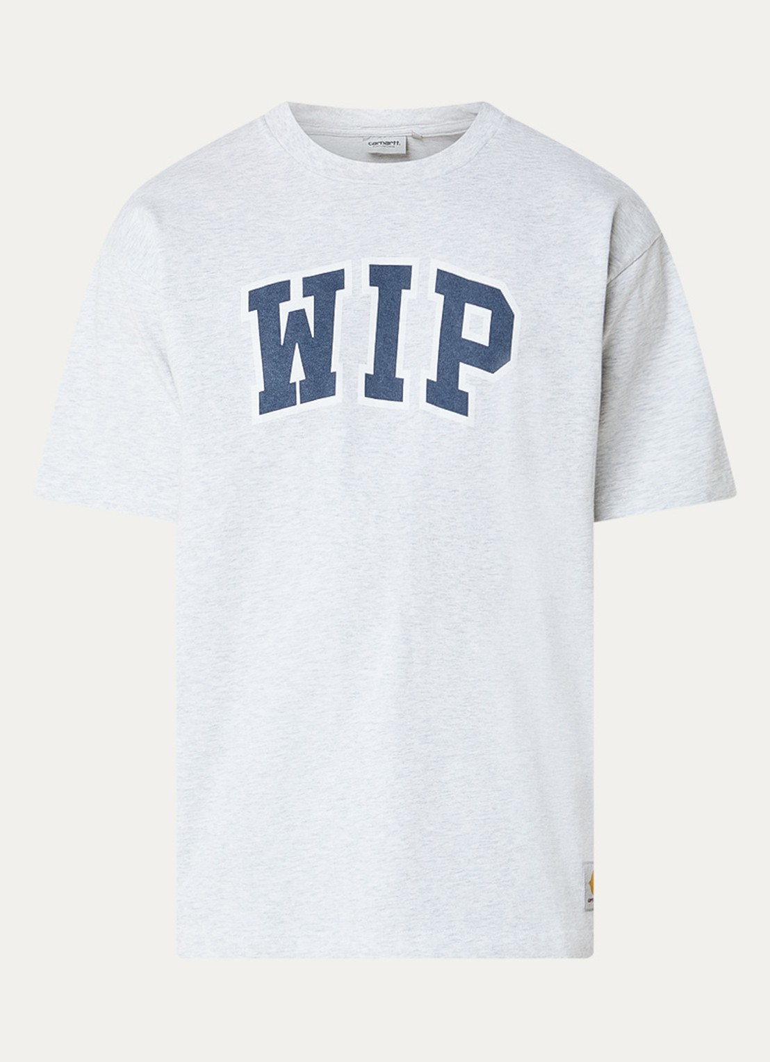 Carhartt WIP Wip III T-shirt met flock logoprint - voorkant grijsmele