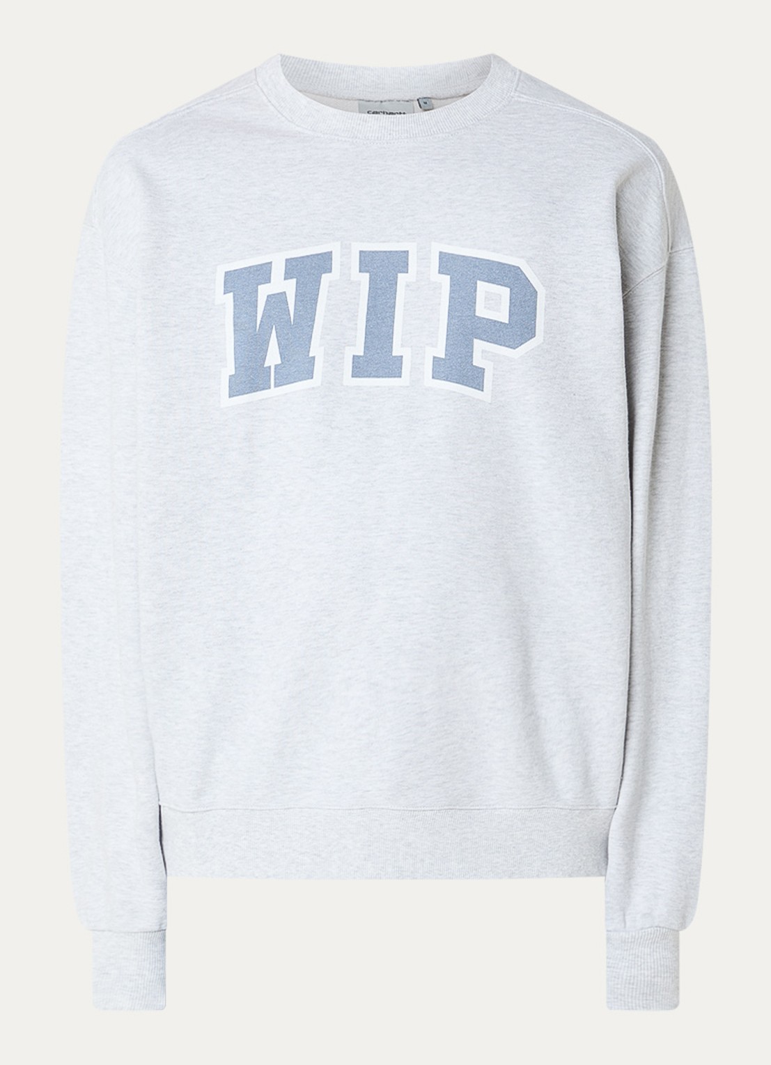 Carhartt WIP Wipp III sweater met logo flockprint - voorkant 2 lichtgrijs