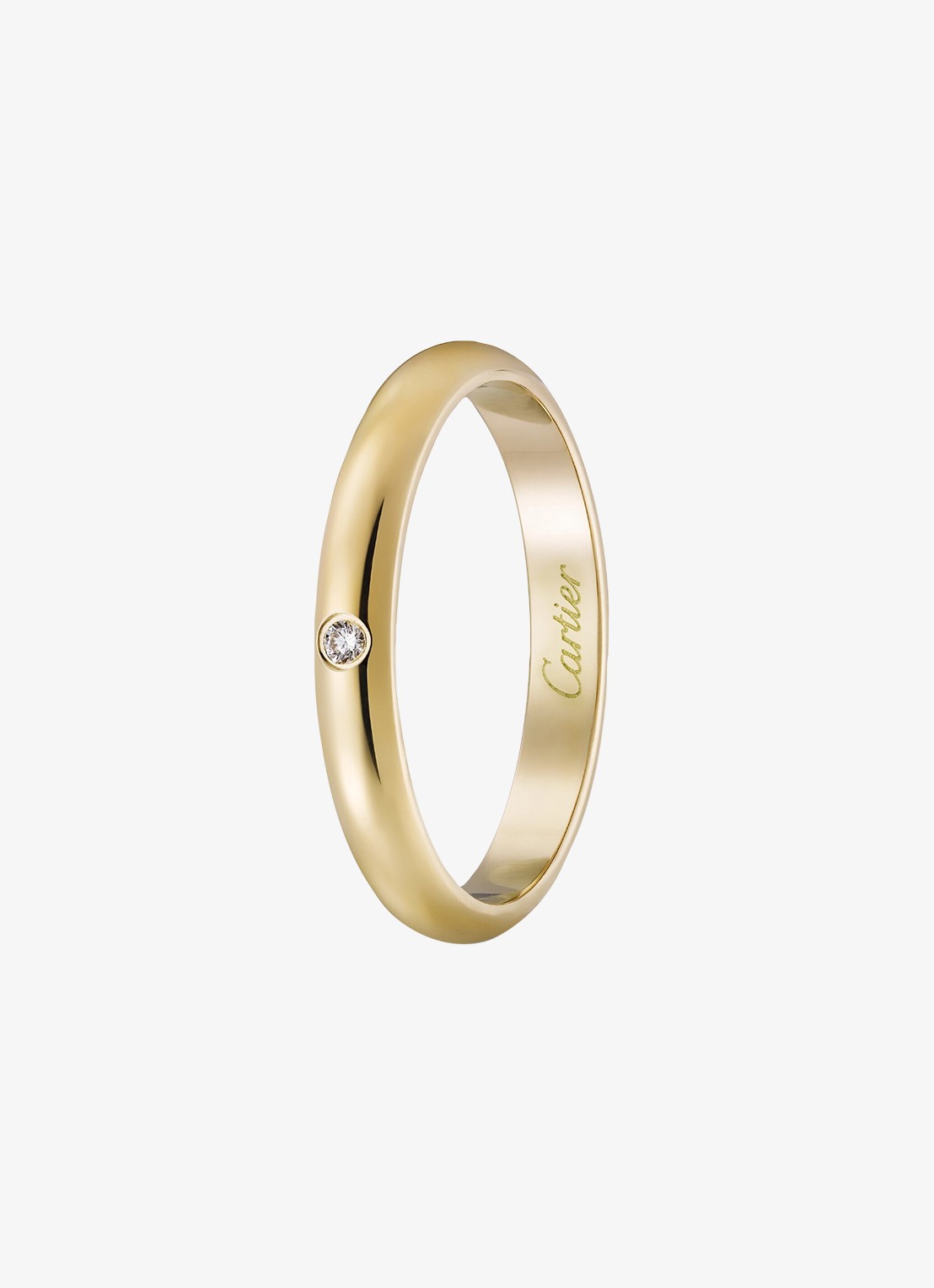Cartier 1895 trouwring, van 18 karaat geelgoud met diamant CRB4057600 - achterkant 4 geelgoud