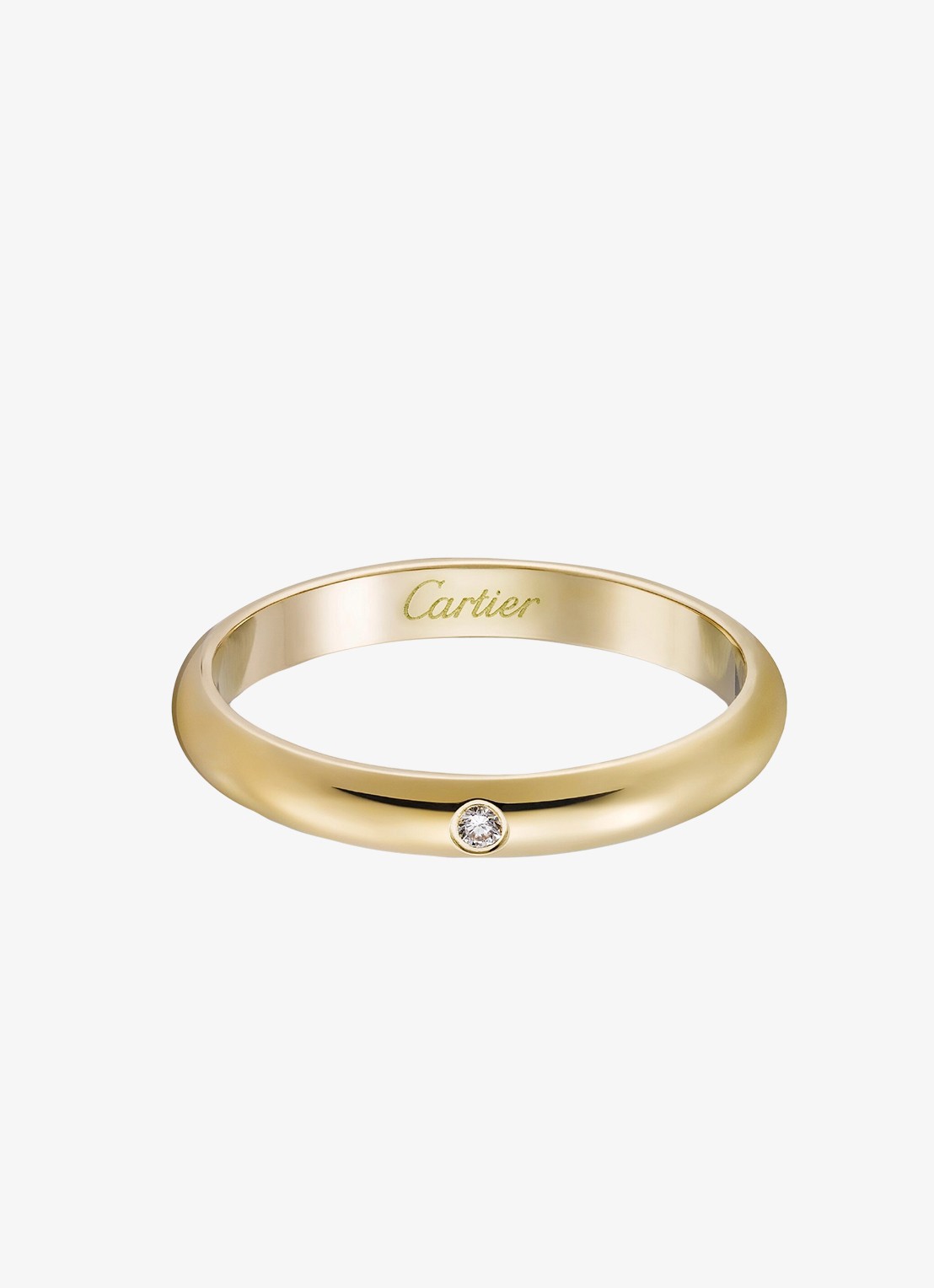 Cartier 1895 trouwring, van 18 karaat geelgoud met diamant CRB4057600 - voorkant 3 geelgoud