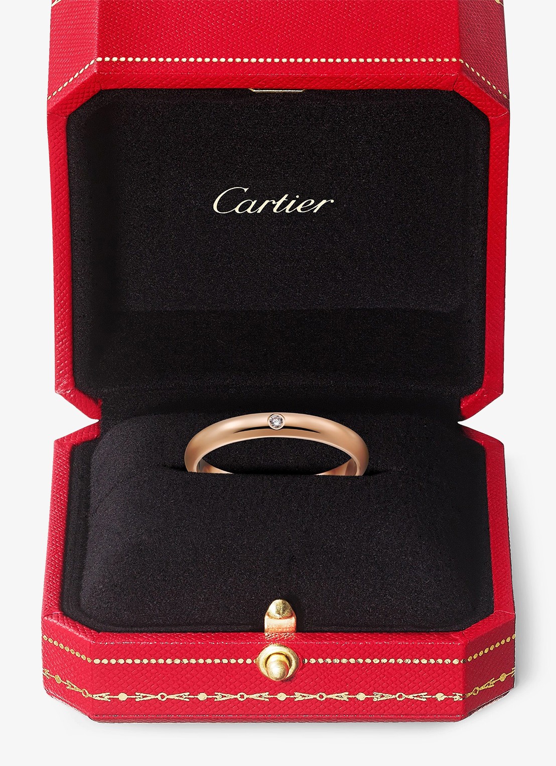 Cartier 1895 trouwring van 18 karaat roségoud met 0.01 ct diamant CRB4088200 - detail 6 roségoud