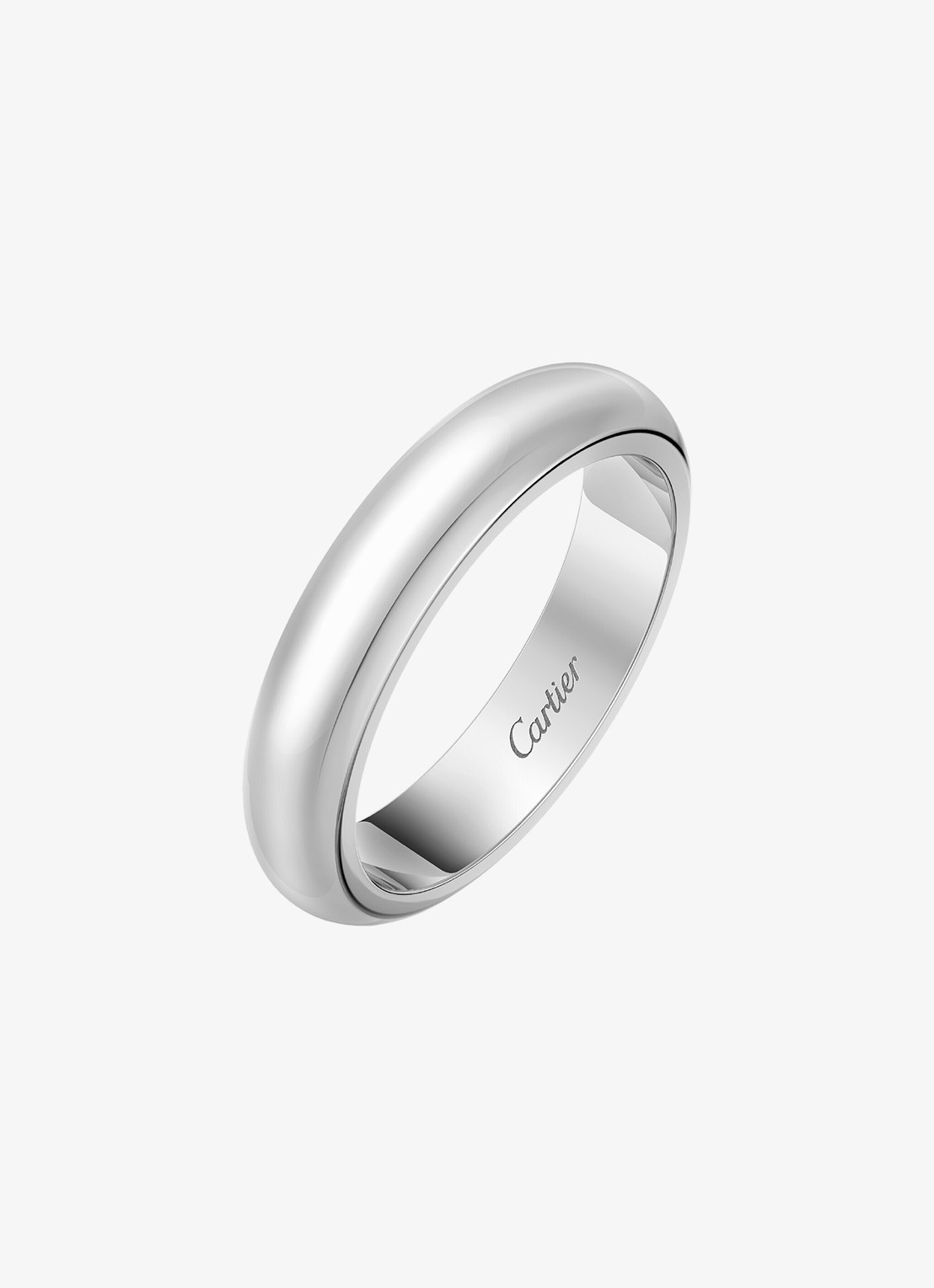Cartier 1895 trouwring, van 18 karaat witgoud CRB4036800 - achterkant 8 witgoud