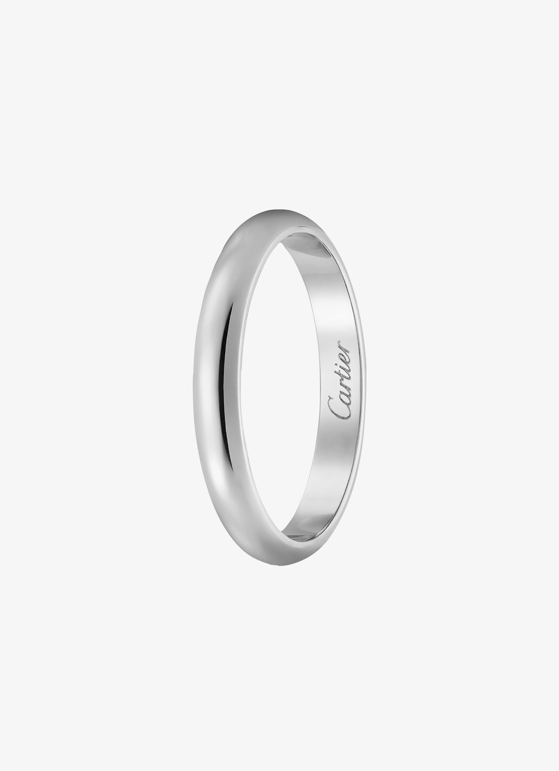 Cartier 1895 trouwring, van platina CRB4012500 - achterkant witgoud