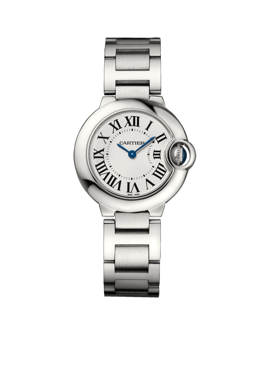 Cartier Ballon Bleu de Cartier 28 mm horloge van staal W69010Z4 - voorkant zilver