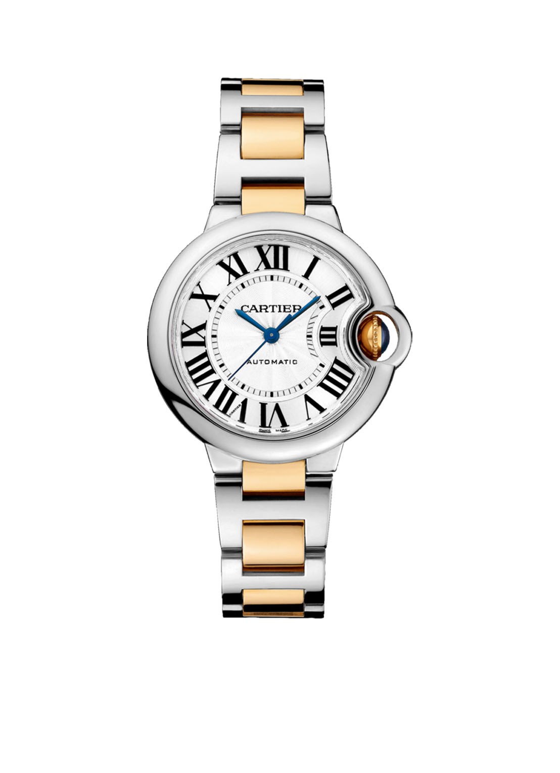 Cartier Ballon Bleu de Cartier 33 mm horloge van staal en 18k geelgoud W2BB0002 - voorkant geelgoud