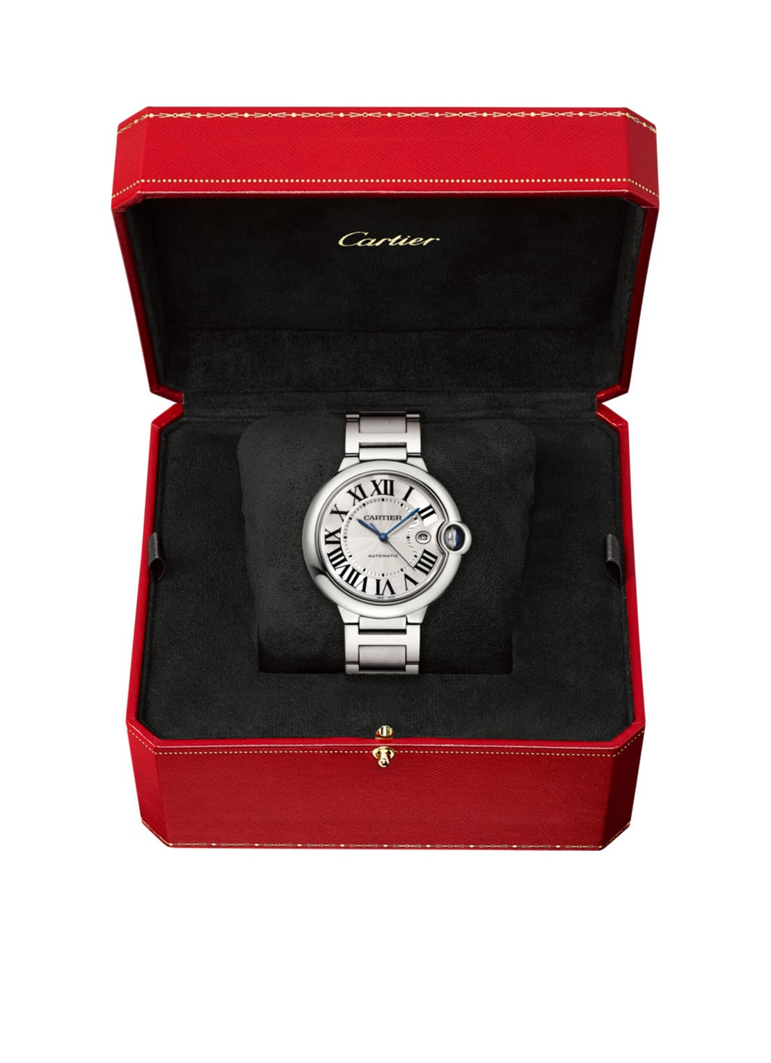 Cartier Ballon Bleu de Cartier 42 mm horloge van staal W69012Z4 - voorkant 2 zilver