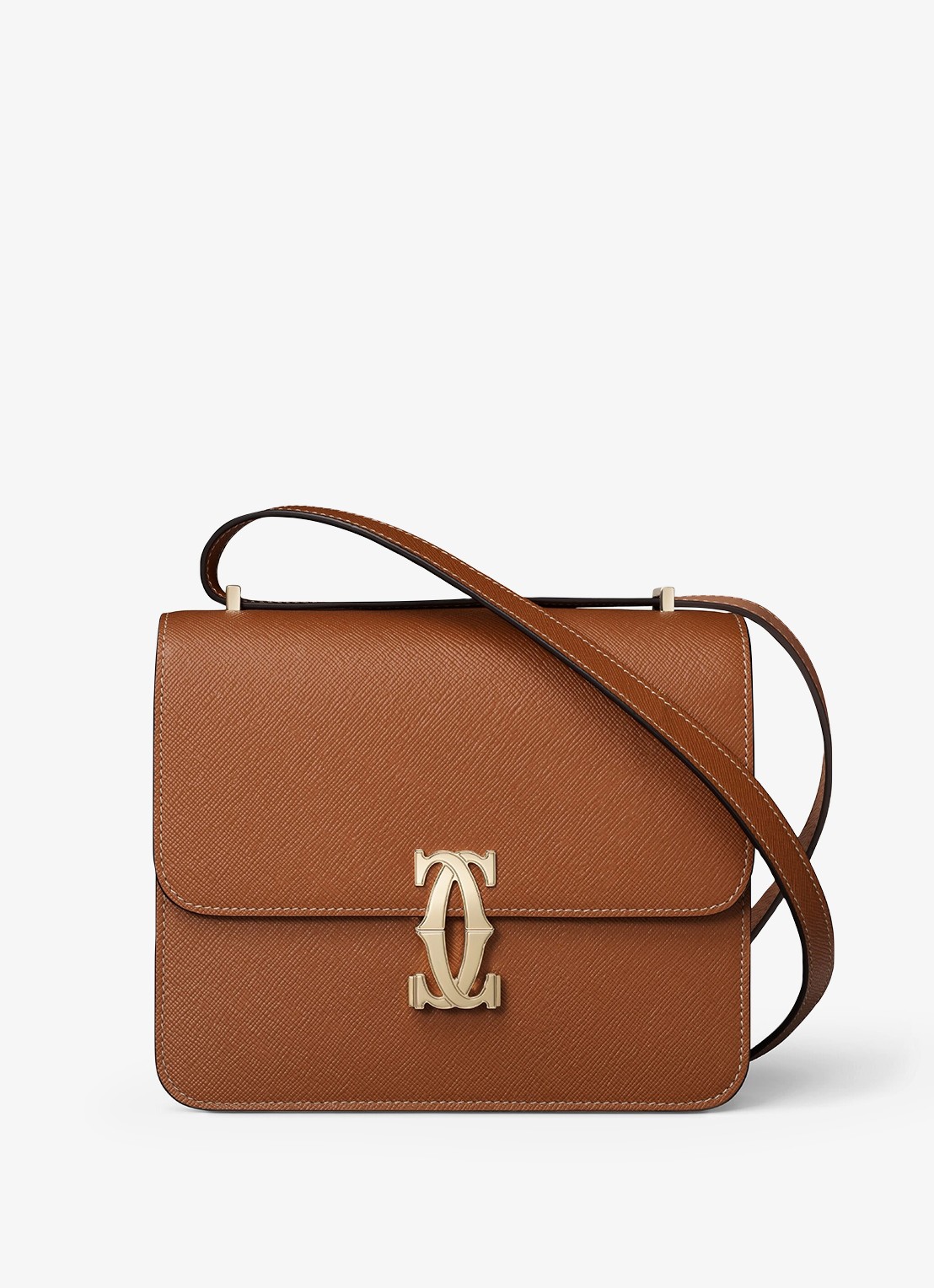 Cartier C de Cartier crossbodytas van kalfsleer CRL1002566 - detail bruin