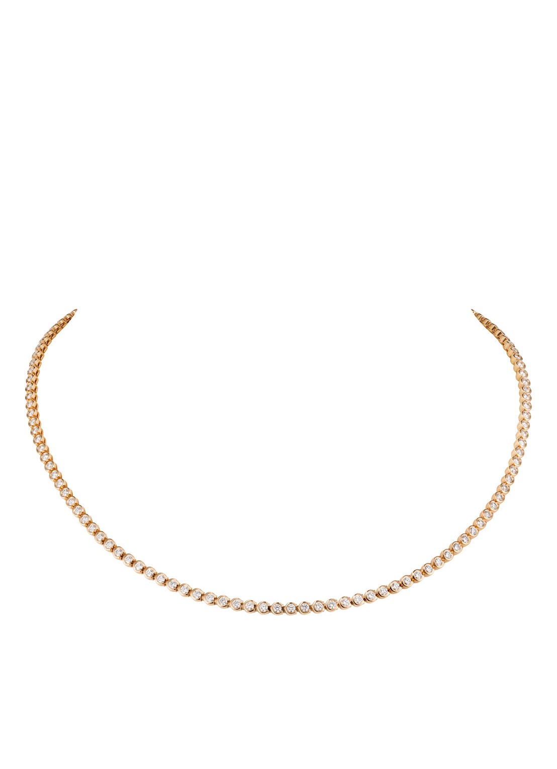 Cartier C de Cartier ketting van 18 karaat roségoud met 133 diamanten CRN7413000 - voorkant roségoud