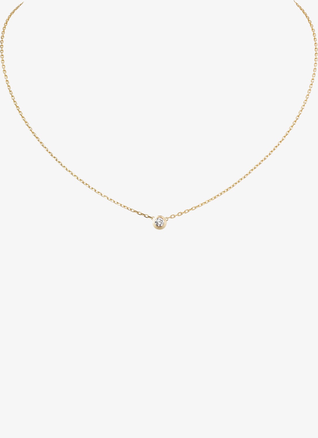 Cartier Cartier d'Amour ketting, groot model van 18 karaat geelgoud met 0.18 ct diamant CRB7215500 - voorkant 7 geelgoud