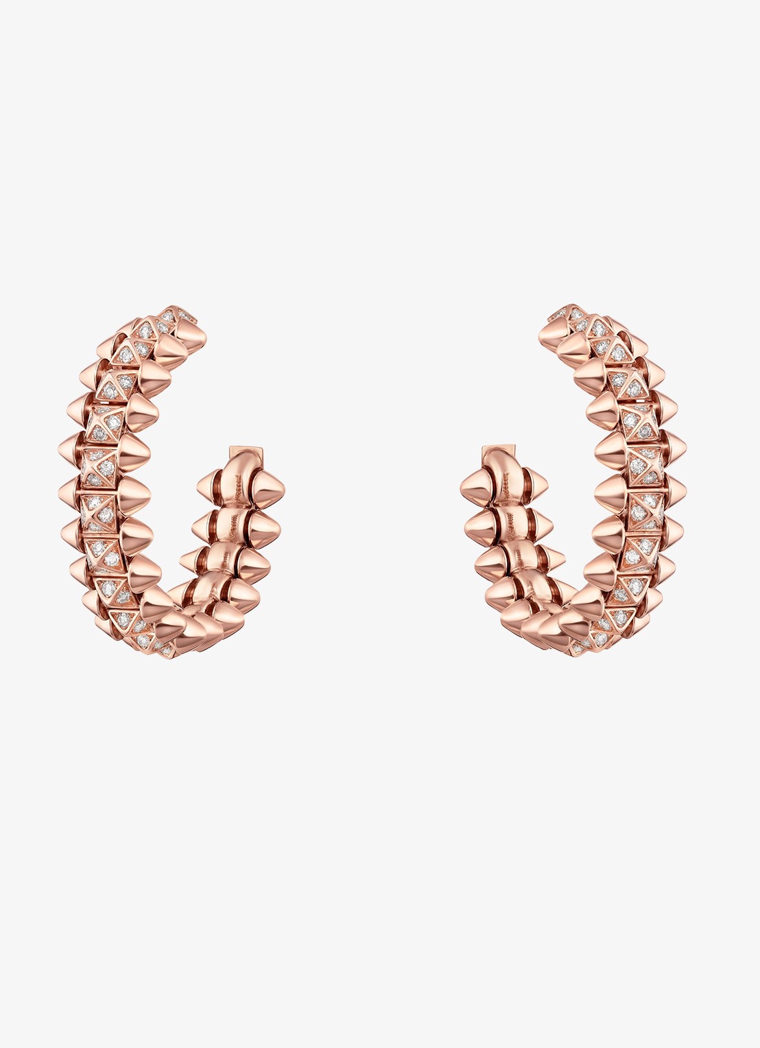 Cartier Clash de Cartier oorringen, klein model van 18 karaat roségoud met 0.51 ct diamant CRN8515239 - voorkant roségoud