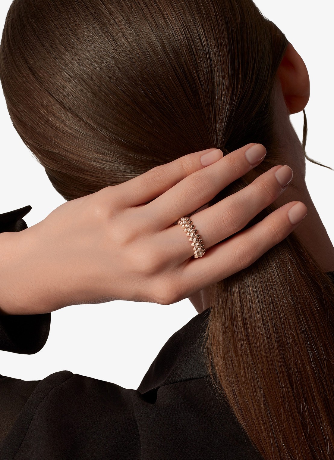 Cartier Clash de Cartier ring, klein model van 18 karaat roségoud met 0.31 ct diamant CRN4796100 - achterkant 3 roségoud