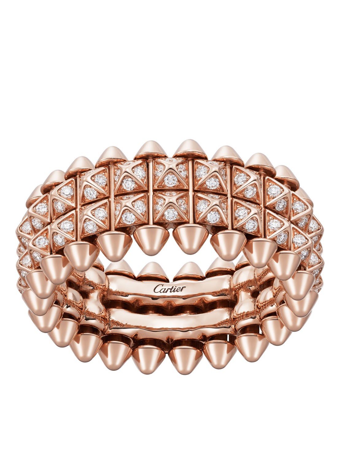 Cartier Clash de Cartier ring van 18 karaat roségoud met diamanten CRB4237953 - voorkant roségoud