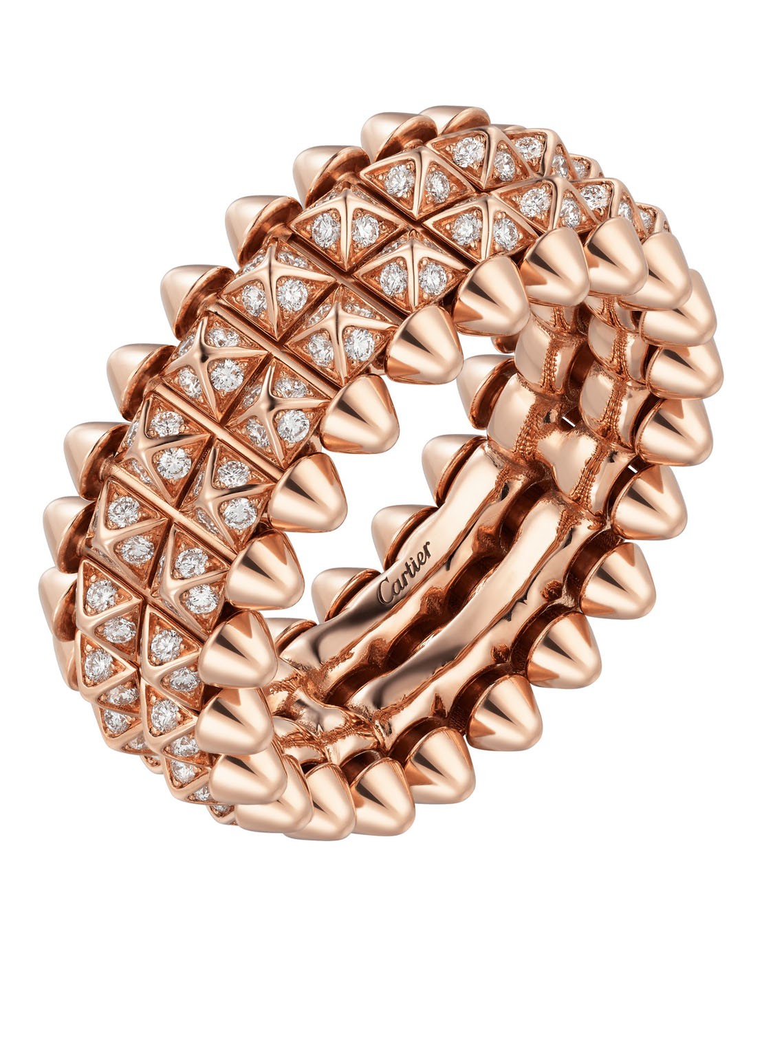 Cartier Clash de Cartier ring van 18 karaat roségoud met diamanten CRB4237953 - voorkant 2 roségoud